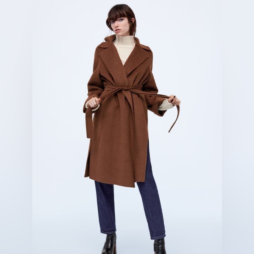 ZARA LONG WRAP COAT